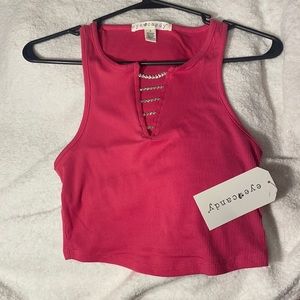 pink crop top with jewels